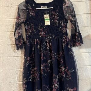 Epic Threads Navy and Pink Floral Jounior’s Dress